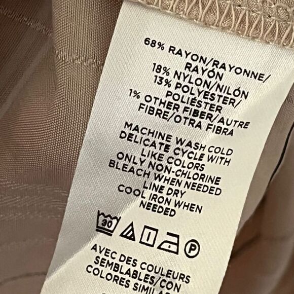 Ann Taylor Tan Plaid Dressy Blouse M - Picture 2 of 5